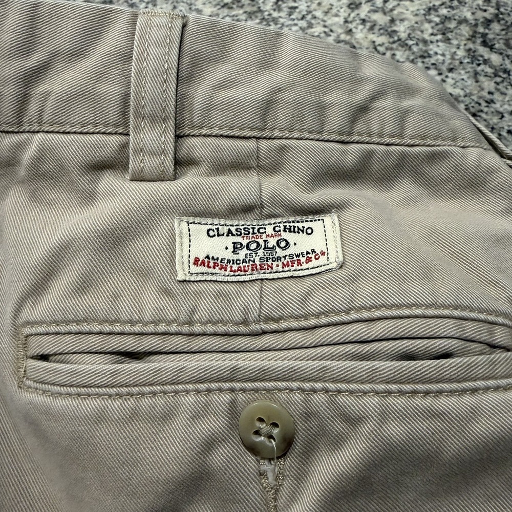 Polo by Ralph Lauren Hammond Pant Mens 36x29 Beige Pleated Chino Pants